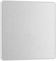BG Evolve PCDBS94W Single Blank Plate - Brushed Steel (White) by British General (BG-PCDBS94W)