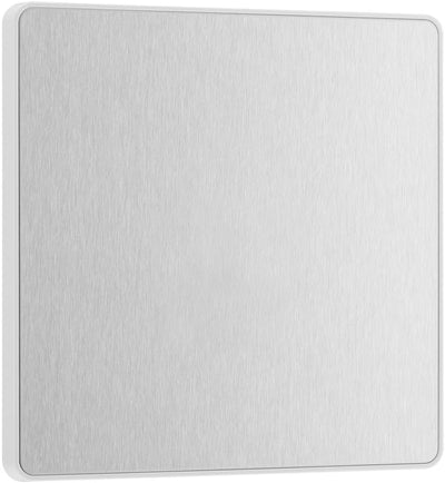 BG Evolve PCDBS94W Single Blank Plate - Brushed Steel (White) by British General (BG-PCDBS94W)