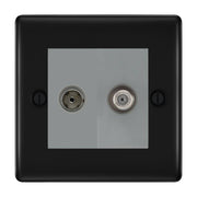 BG Nexus Metal Matt Black TV & Satellite Socket NFB65G by British General (BG-NFB65G)