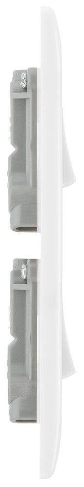 BG 848 Moulded Round Edge | White | 2 Gang 10A 2 Way Architrave Switch by British General (BG-848)
