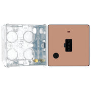 BG Evolve Polished Copper 13A Flex Outlet Neon and Unswitched Fused Connection Unit PCDCP54B with 35mm Steel Back Box