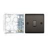 BG Nexus Metal Black Nickel 20A 16AX 2 Way Single Light Switch NBN12 with 35mm Steel Back Box