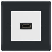 BG Part M Single HDMI Socket Graphite - White Insert