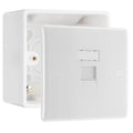 BG Electrical Singel RJ45 Telephone Socket (Screw) & 50mm Pattress Back Box