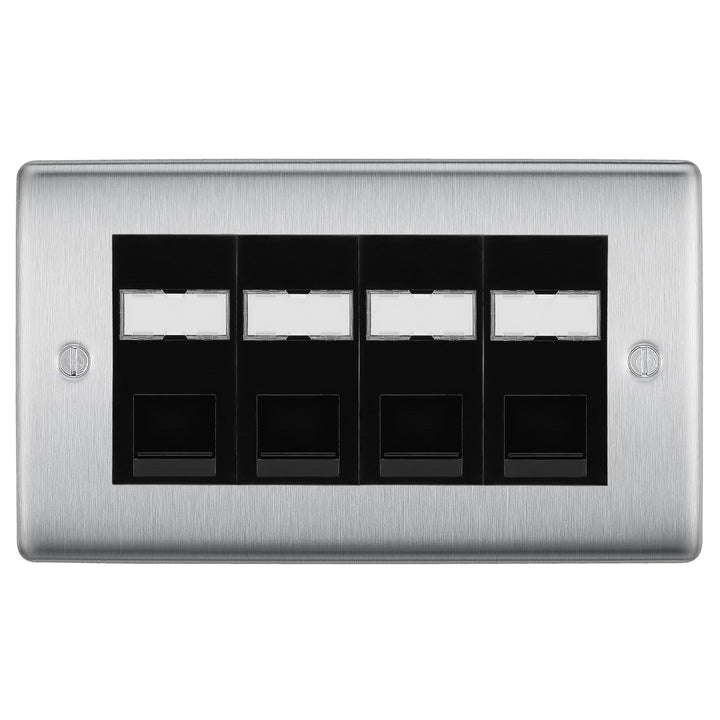 BG Nexus Brushed Steel 4 Gang RJ45 Cat5e Data – Kent Traders
