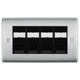 BG Nexus Brushed Steel 4 Gang RJ45 Cat5e Data Socket Black Inserts