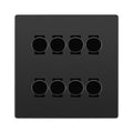 BG Evolve Black Chrome 8 Gang Trailing Edge LED Dimmer Light Switch 2 Way Custom Switch