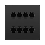 BG Evolve Black Chrome 8 Gang Trailing Edge LED Dimmer Light Switch 2 Way Custom Switch by British General (Evolve-BC-CUSTOM-8GANG-8xDIMMER-2Way)