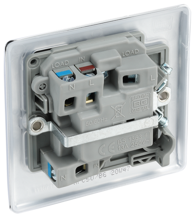 BG NPC50 Nexus Metal Polished Chrome 13A Switched Fused Spur Unit