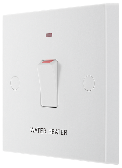 BG 933 Moulded Square Edge | White | 1 Gang 20A DP Switch + Neon + Cable Outlet by British General (BG-933)