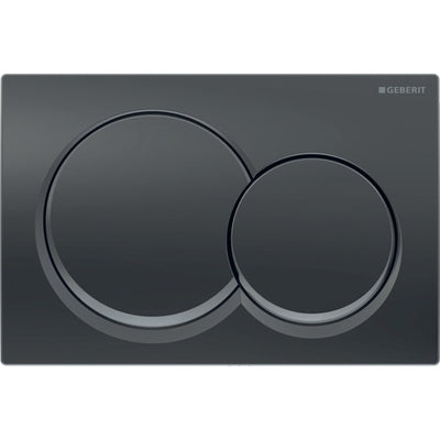 Geberit Alpha01 Round Dual Flush Plate - Black Chrome - 115.035.QC.1