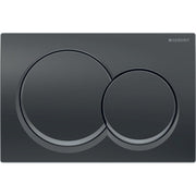 Geberit Alpha01 Round Dual Flush Plate - Black Chrome - 115.035.QC.1 by Geberit (Geberit-115.035.QC.1)