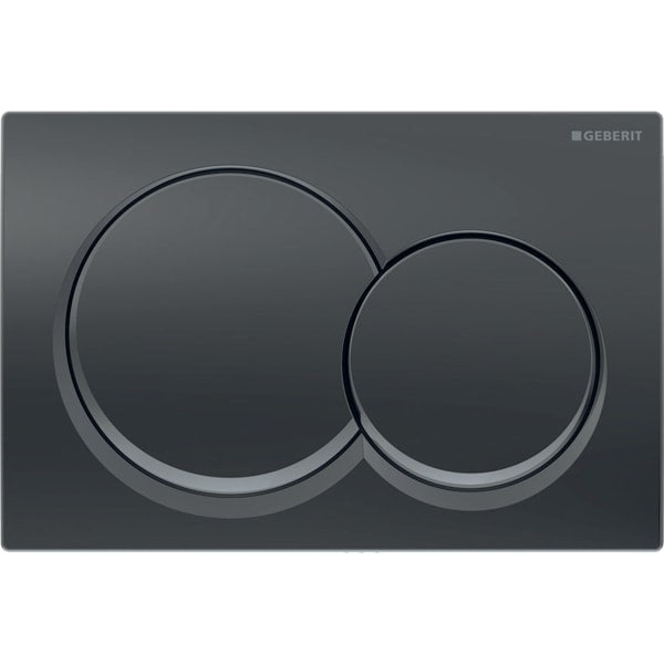 Geberit Alpha01 Round Dual Flush Plate - Black Chrome - 115.035.QC.1