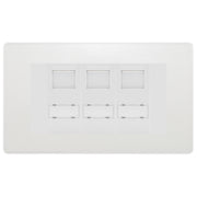 BG Evolve Pearlescent White 3 Gang RJ45 CAT6 Data Socket White Inserts by British General (BG-PCDCLRJ453C5EW)