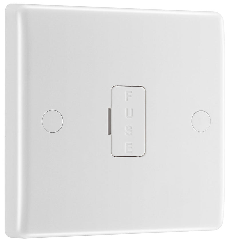 BG 855 Moulded Round Edge | White | 13A Flex Outlet Unswitched Fused Connection Unit
