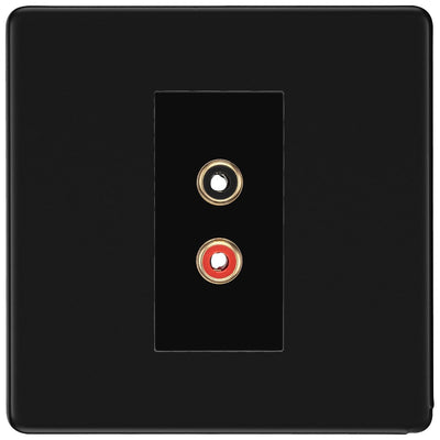 BG Screwless Matt Black Euro Module RCA X 2 Outlet FFBRCA2B by British General (BG-FFBRCA2B)