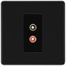 BG Screwless Matt Black Euro Module RCA X 2 Outlet FFBRCA2B by British General (BG-FFBRCA2B)