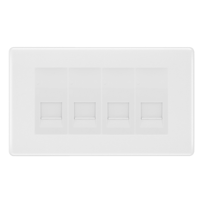 BG White Moulded 4 Gang Master Telephone Socket - White Insert