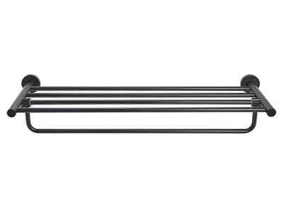 Corby Harrogate Towel Rail with Shelf in Black