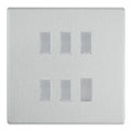 BG Brushed Steel Screwless Satin Chrome 5 Gang 2 Way Custom Grid Light Switch