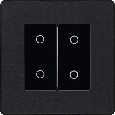 BG Evolve Matt Black Screwless Switches & Sockets Black Inserts Full Range