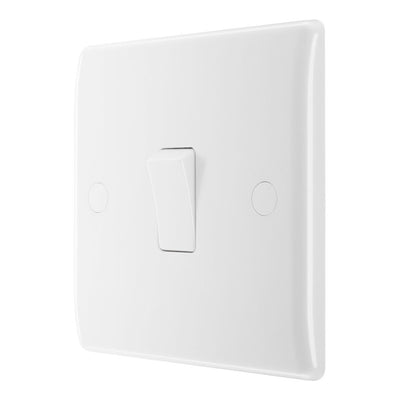 BG Nexus Single 2 Way Light Switch 1 Gang 10AX White & 32mm Pattress Back Box