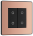 PCDCPTDM2B Front - This Evolve Polished Copper double master trailing edge touch dimmer allows you to control your light levels and set the mood.