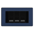 BG Evolve Matt Blue 3 Gang Master Telephone Socket, Screw Terminal - Black Insert