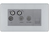 BG Screwless Polished Chrome Quadplex Combination TV Socket FPC69G by British General (BG-FPC69G)