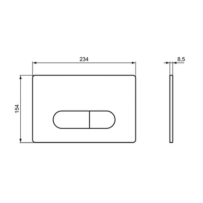 Ideal Standard Oleas M1 Mechanical WC Dual Flush Plate - Black - R0115A6 by Ideal Standard (IdealStandard-R0115A6)
