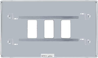 BG RFPC3 Nexus Screwless Grid Polished Chrome 3 Module Front Plate