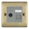 BG Nexus Antique Brass TV Aerial & RJ45 CAT6 Data Socket - Grey Insert by British General
