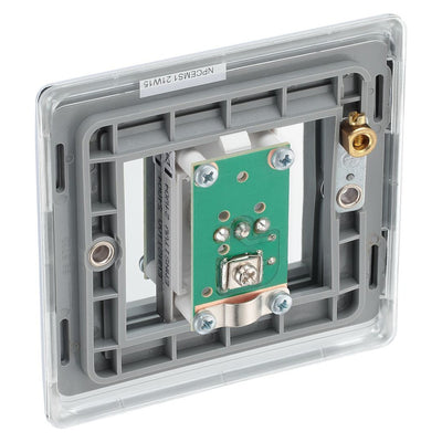 BG Nexus Polished Chrome 1 Gang Isolated Co-Axial Socket NPC62 with 35mm Steel Back Box