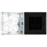 BG Nexus Matt Black 13A Single Unswitched Socket NFB23B with 25mm Steel Back Box by British General (BG-NFB23B+HGS02)