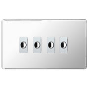 BG Nexus Screwless Polished Chrome 4 Gang Flex Outlet Socket by British General (BG-SCL-PC-4G-FLEX-OUTLET-SOCKET)