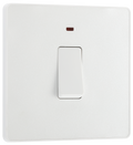 BG PCDCL31W Pearlescent White Evolve 20A 2 Pole LED Switch - White Insert