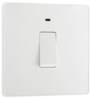 BG PCDCL31W Pearlescent White Evolve 20A 2 Pole LED Switch - White Insert by British General (BG-PCDCL31W-Shopify-SA_1)