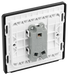 PCDSB12WB Back - This Evolve Satin Brass 20A 16AX single light switch from British General will operate one light in a room. The 2 way switching allows a second switch to be added to the circuit to operate the same light from another location (e.g. at the top and bottom of the stairs).