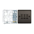 BG Nexus Metal Black Nickel 20A 16AX 2 Way Triple Light Switch NBN43 with 35mm Steel Back Box