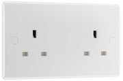 BG 824 Moulded Round Edge | White | 2 Gang 13A Unswitched Socket by British General (BG-824)