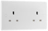 BG 824 Moulded Round Edge | White | 2 Gang 13A Unswitched Socket by British General (BG-824)