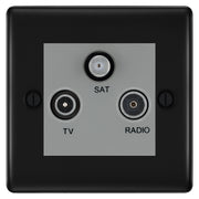 BG Nexus Metal Matt Black TV/FM/SAT Socket NFB67G by British General (BG-NFB67G)