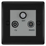BG Nexus Metal Matt Black TV/FM/SAT Socket NFB67G by British General (BG-NFB67G)