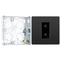 BG Evolve Black Chrome Single Secondary Touch Dimmer Switch PCDBCTDS1B with 25mm Steel Back Box