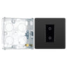 BG Evolve Black Chrome Single Secondary Touch Dimmer Switch PCDBCTDS1B with 25mm Steel Back Box by British General