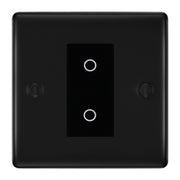 BG Nexus Matt Black Single Master Touch Dimmer Switch Black Insert by British General (BG-EMTDMB+NFBEMS1)