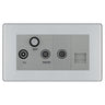 BG Screwless Polished Chrome TV/FM/SAT + Return & 1 Gang Tel - Screened Triplex Socket FPC68G by British General (BG-FPC68G)