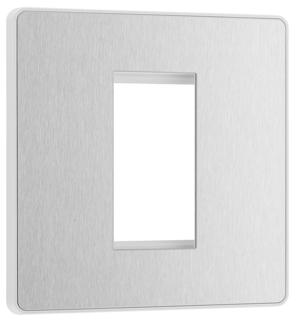 PCDBSEMS1W Front - The Euro Module range from British General combines plates and interchangeable modules so you can configure your own bespoke switches and sockets.