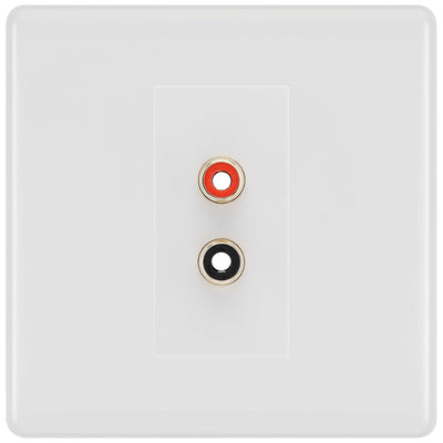 BG Nexus White Moulded Euro Module RCA X 2 Outlet NWMRCA2W by British General (BG-NWMRCA2W)