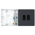 BG Evolve Matt Grey 2 Gang 20A 16AX 2 Way Light Switch PCDMG42B with 25mm Steel Back Box